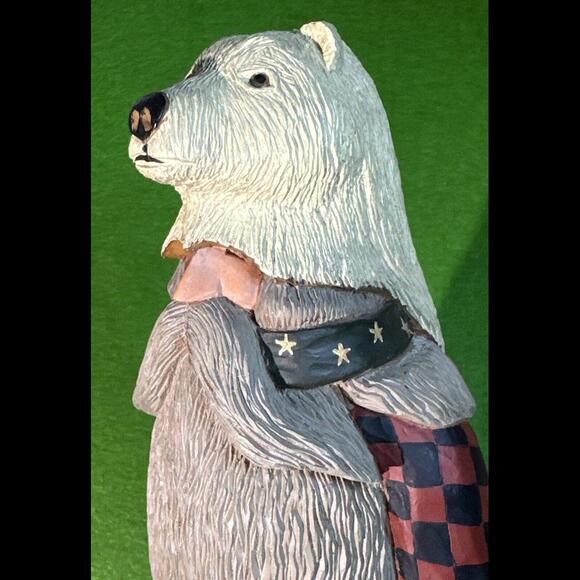 Williraye Studios Folk Art ~ 15" NORTHWOODS SANTA (Polar Bear Cap) WW2532 NIB - Picture 5 of 9